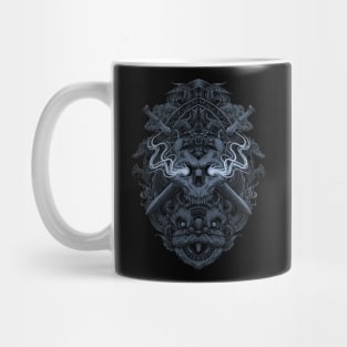 Dagger Skull Engraving Art Mug